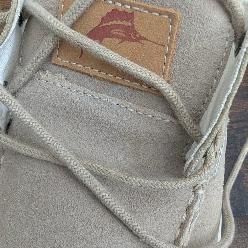 Tommy Bahama Calderon Boat Shoes Beige Suede Canvas Sneakers 9.5 Smart Casual